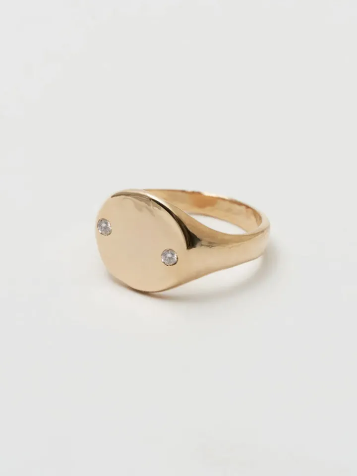 Outlet Diamond Duo Baby Signet All|Rings