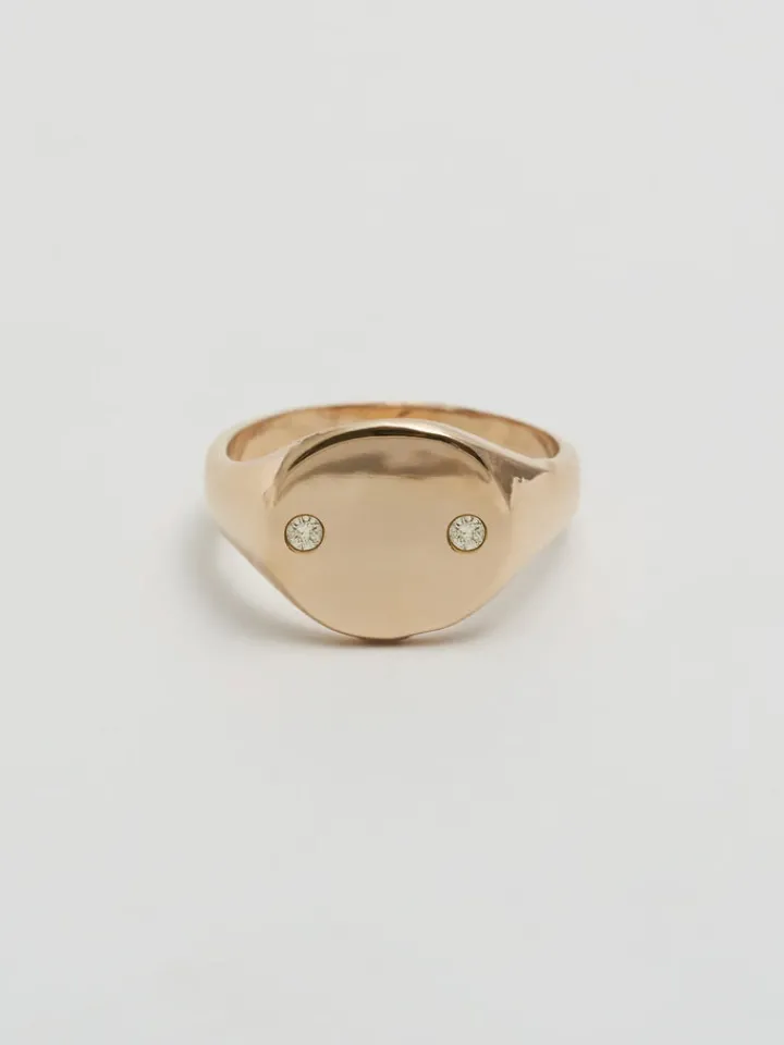 Outlet Diamond Duo Baby Signet All|Rings
