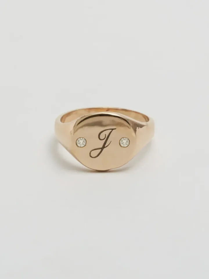 Outlet Diamond Duo Baby Signet All|Rings