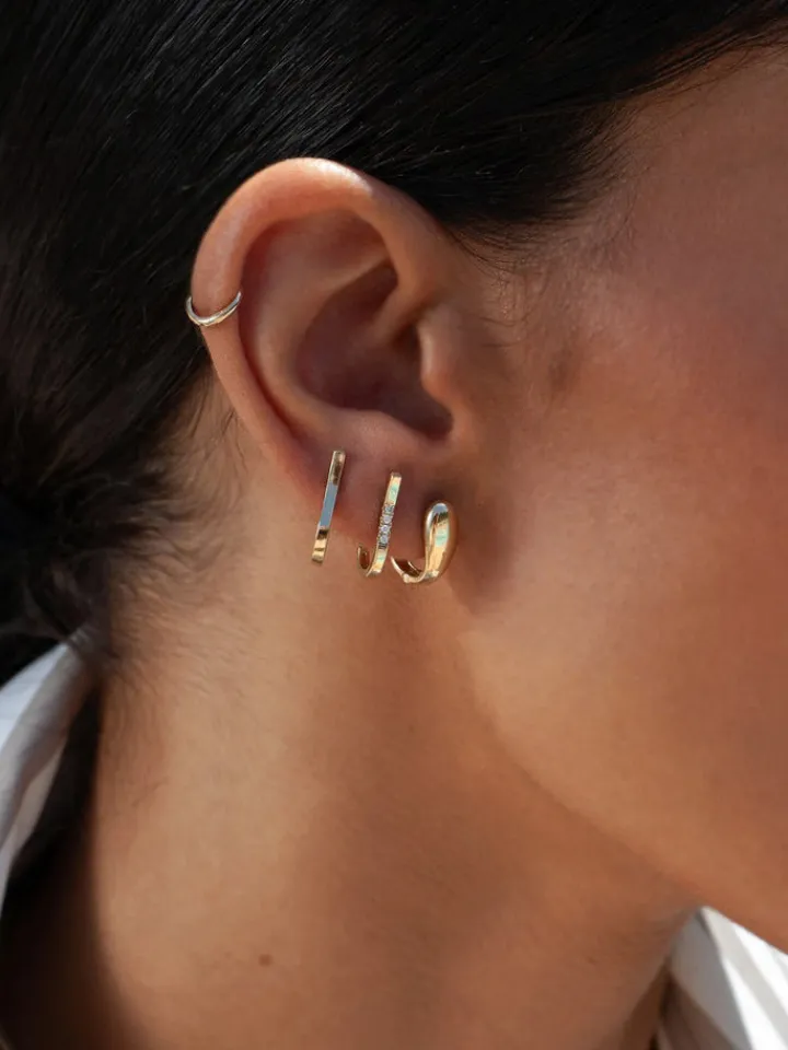 Best Diamond Long Rod Huggies All|Earrings