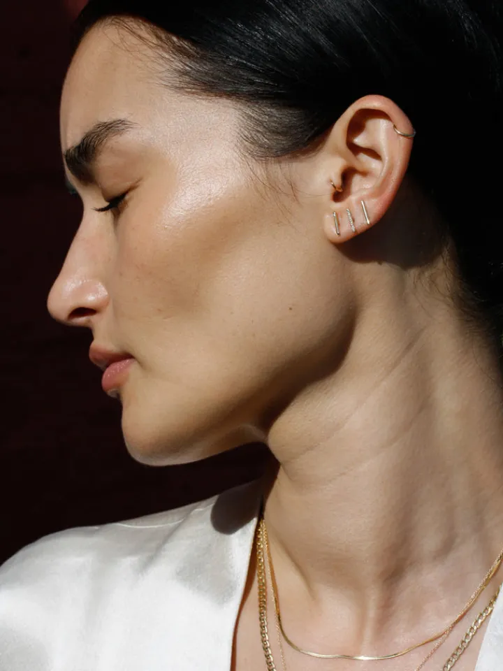 Fashion Diamond Rod Stud All|Earrings