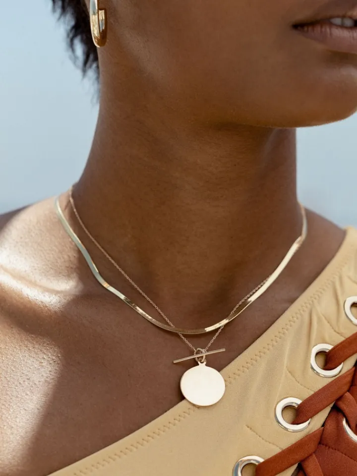 Fashion Disk & Toggle Necklace All|Necklaces