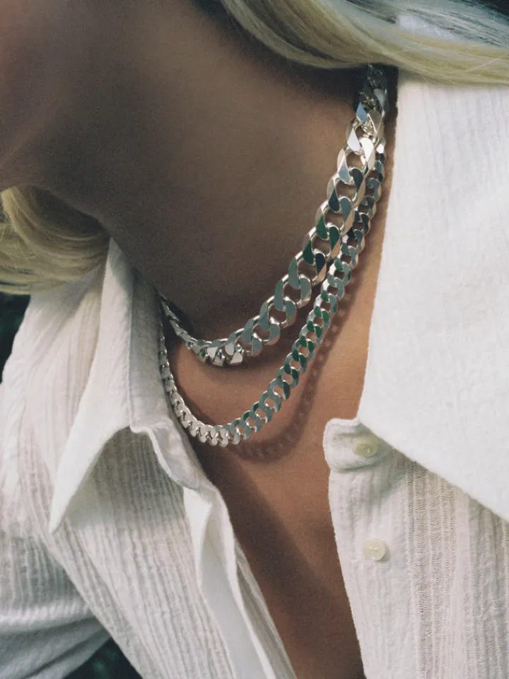 New Flat Curb Chain All|Necklaces