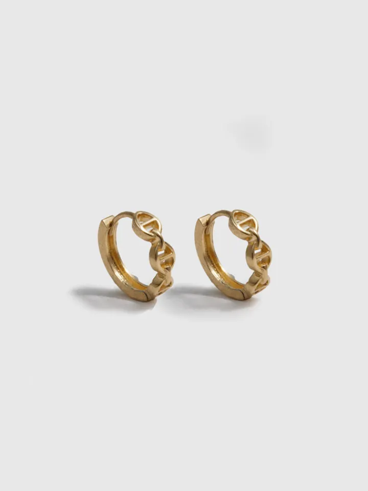 Fashion Half Chain Mariner Huggies All|Earrings
