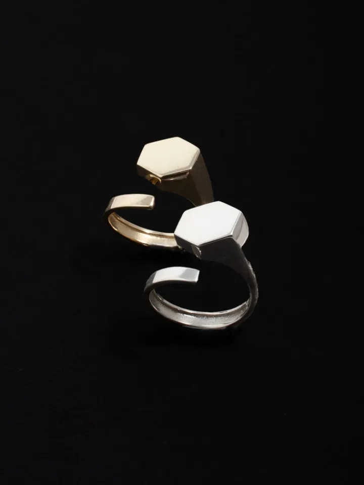 New Hexagon ID Signet All|Rings