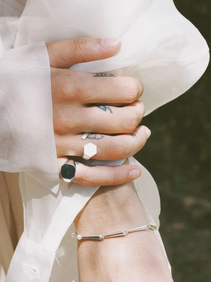 New Hexagon ID Signet All|Rings
