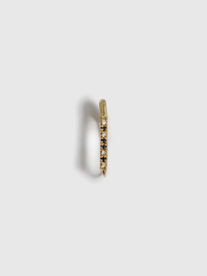 Clearance Mini Diamond & Sapphire Safety Pin All|Earrings