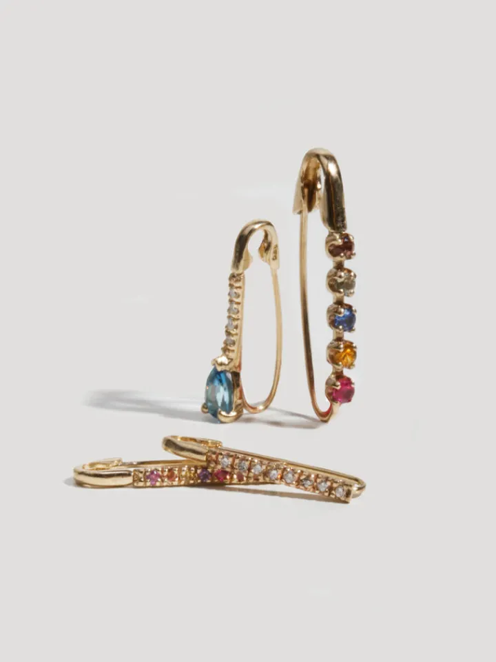 Clearance Mini Gemstone Diamond Safety Pin All