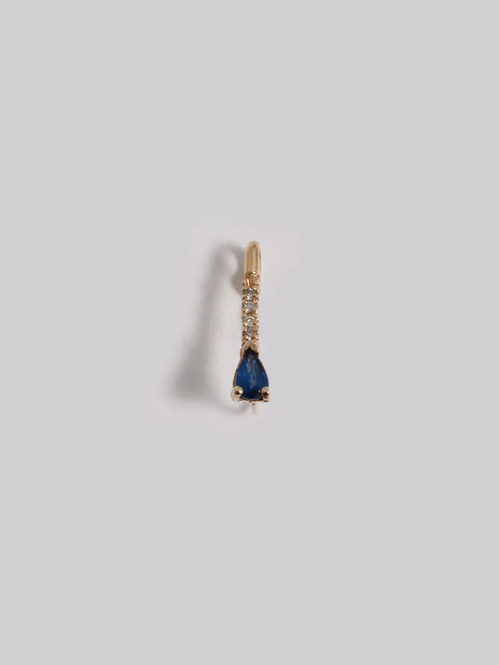 New Mini Gemstone Diamond Safety Pin All|Earrings
