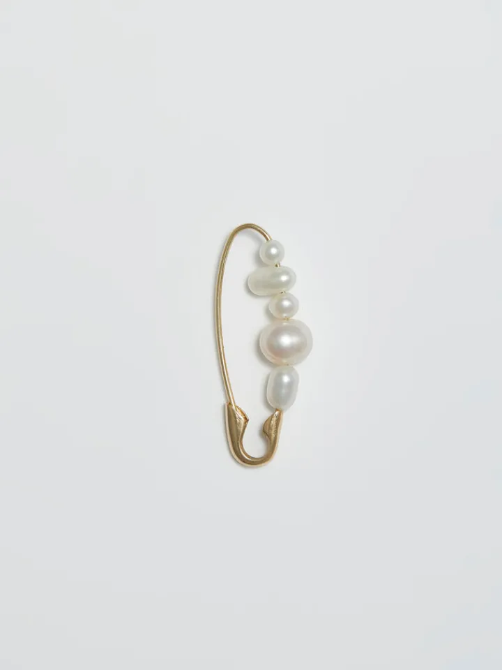 Clearance Mixed Pearl Safety Pin Earring All