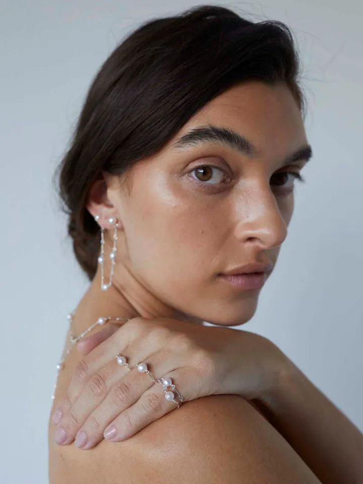 Hot Pearl Link Chain Ring All|Rings