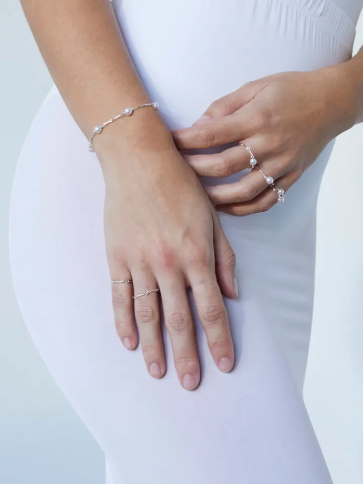 Hot Pearl Link Chain Ring All|Rings