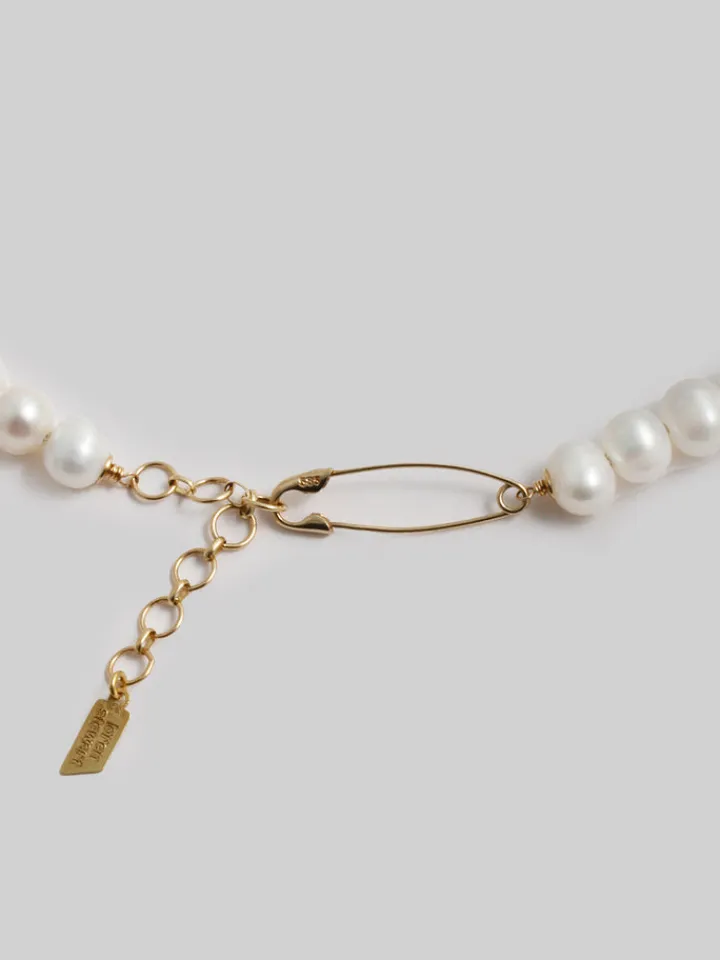 Online Pearl Safety Pin Choker All|Necklaces
