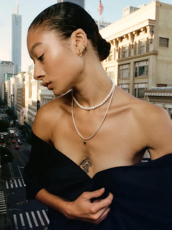 Online Pearl Safety Pin Choker All|Necklaces