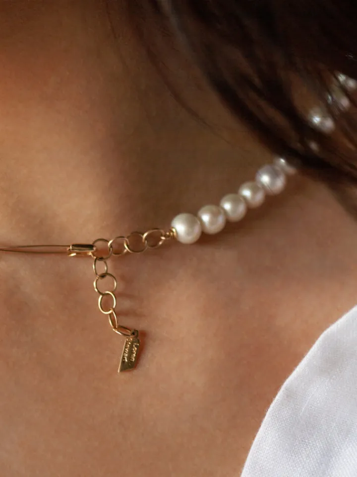 Online Pearl Safety Pin Choker All|Necklaces
