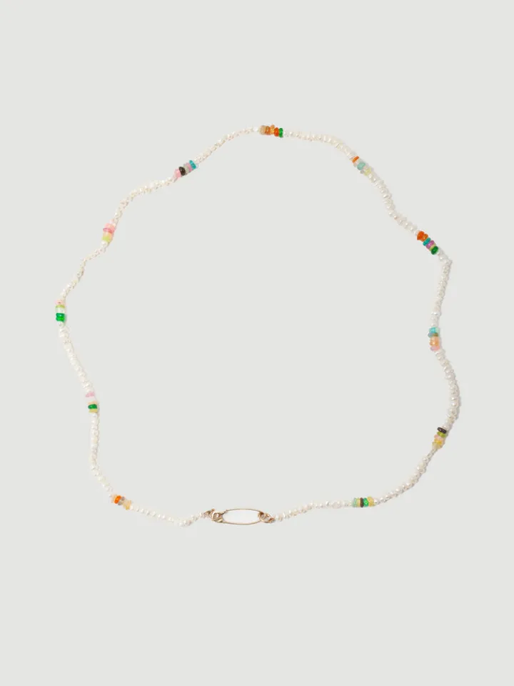 Clearance Seed Pearl & Opal Safety Pin Choker All
