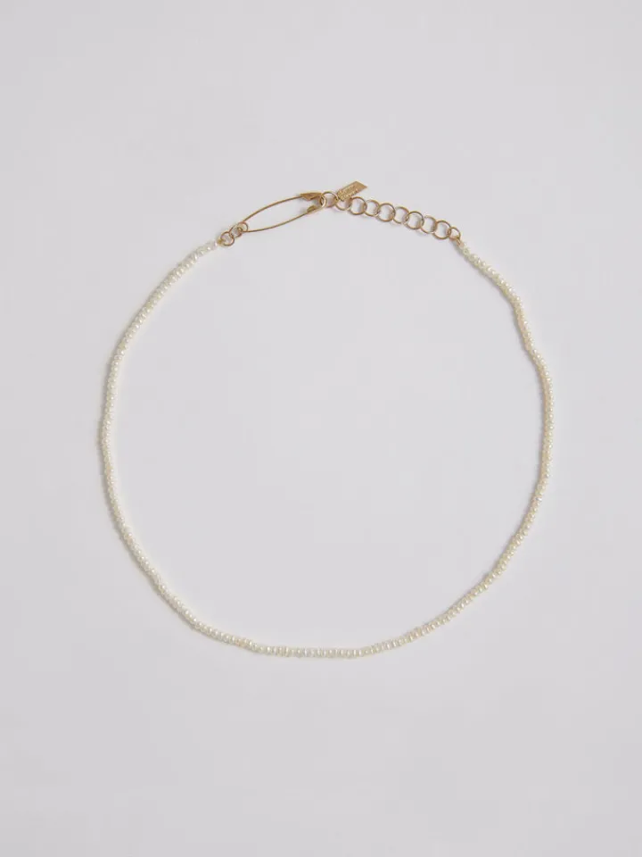 Online Seed Pearl Safety Pin Choker All|Necklaces