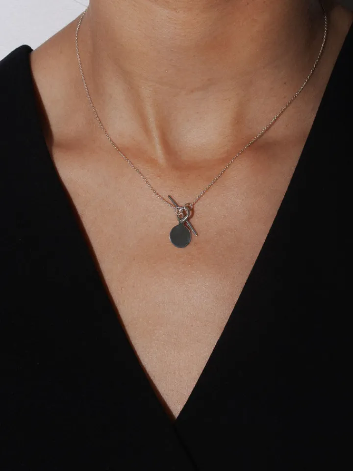 Best Sterling Silver Mini Disk & Toggle Necklace All|Necklaces