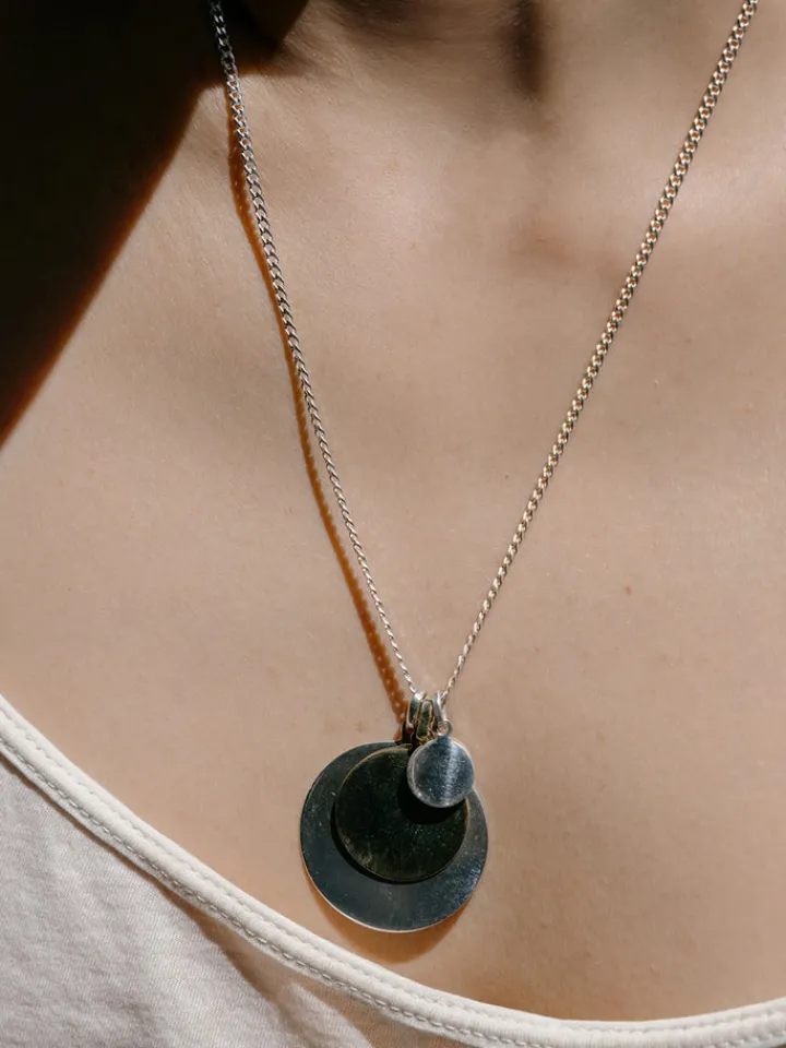 Outlet Sterling Silver Mini Disk Pendant All|Pendants
